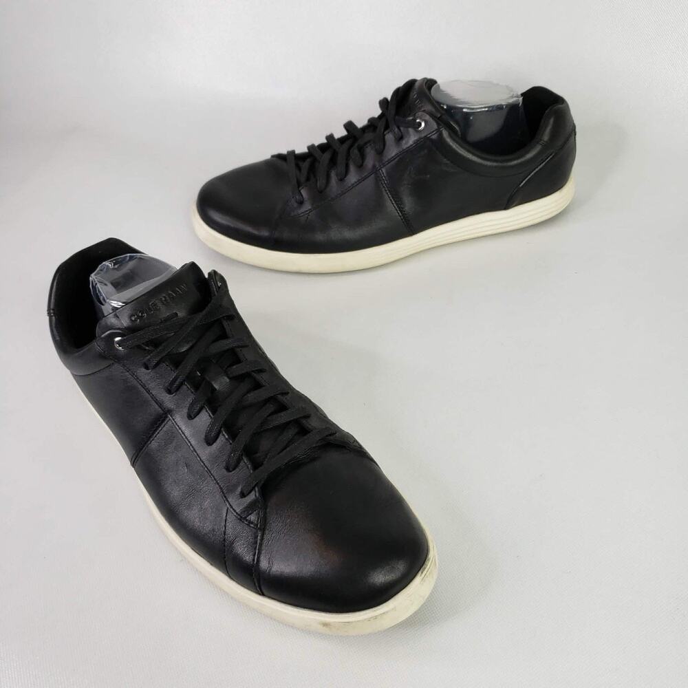 Cole Haan Sneakers Men's Size 13 Black Leather Lace Up Casual Shoes Preppy